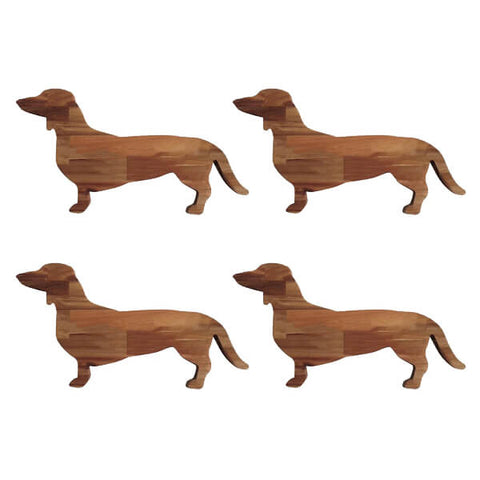 Wooden Dachshund Dog Dinner Plate