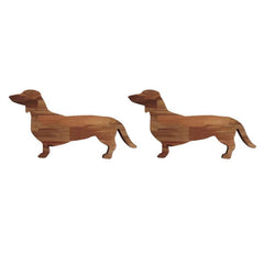 Wooden Dachshund Dog Dinner Plate