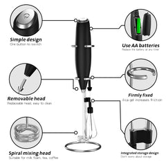 Milk Frother Handheld With Stand